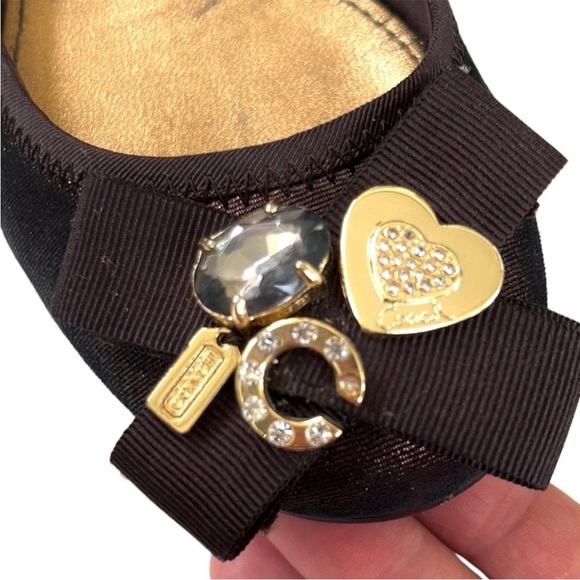 Coach Blackish Brown Flats with Gold Accents - Picture 3 of 8